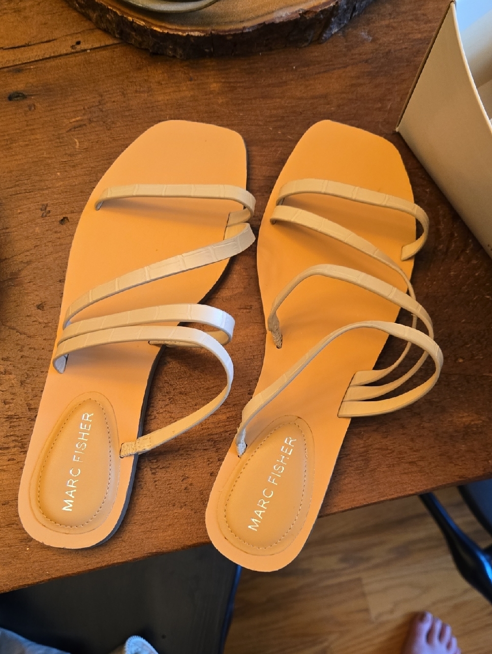Marc Fisher Bonina Nude Strappy Flat Sandals